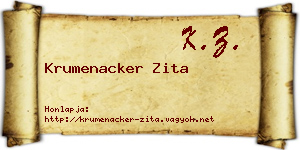 Krumenacker Zita névjegykártya